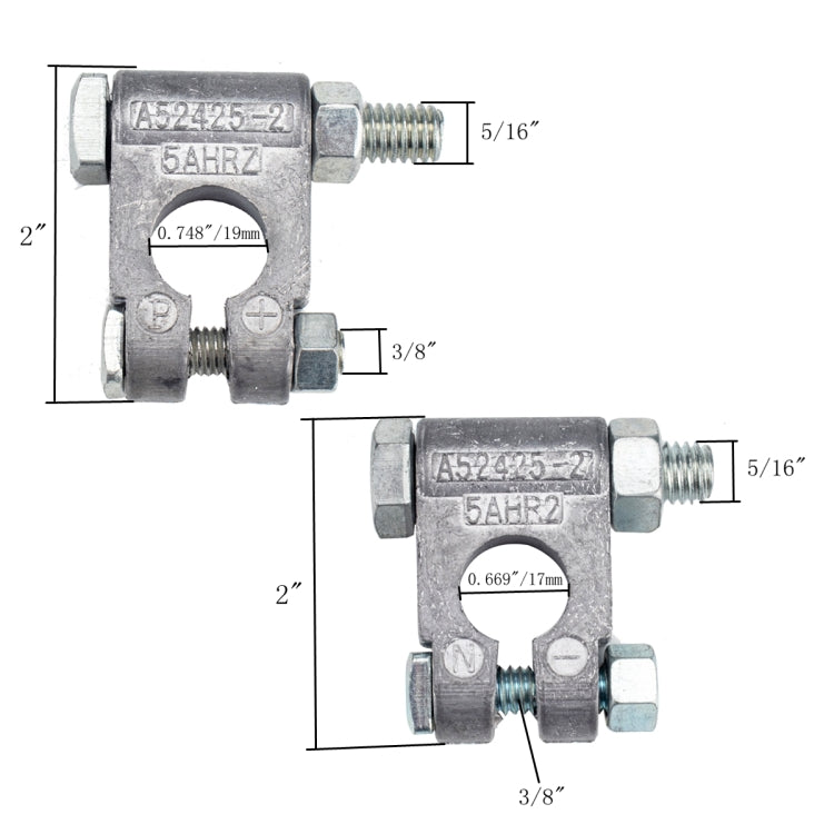 Car Positive & Negative Battery Connector Zinc Alloy Battery Clamp with 4pcs SC Terminals, without Cover