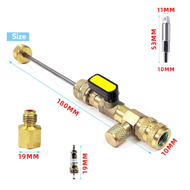 36pcs / Set T6 Air Conditioning Valve Core Remover Installer Tool with Dual Size SAE 1/4 and 5/16 Ports, 36pcs / Set