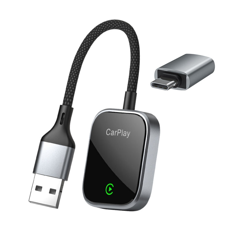 USB, USB-C / Type-C Dual Interface Wired to Wireless Car CarPlay Box Adapter for iPhone