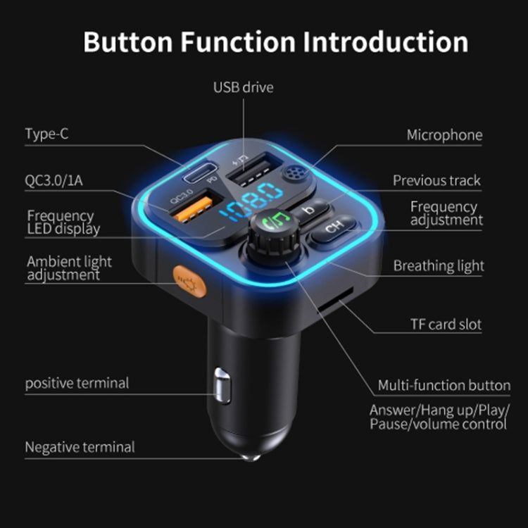 WEKOME WP-C52 Pop Digital Series MP3 Wireless Fast Charging Car Charger, WP-C52
