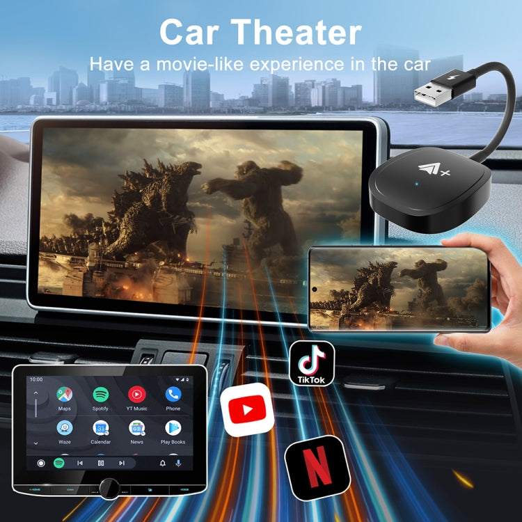 USB Interface Wired to Wireless CarPlay Auto Adapter for Android, USB Square