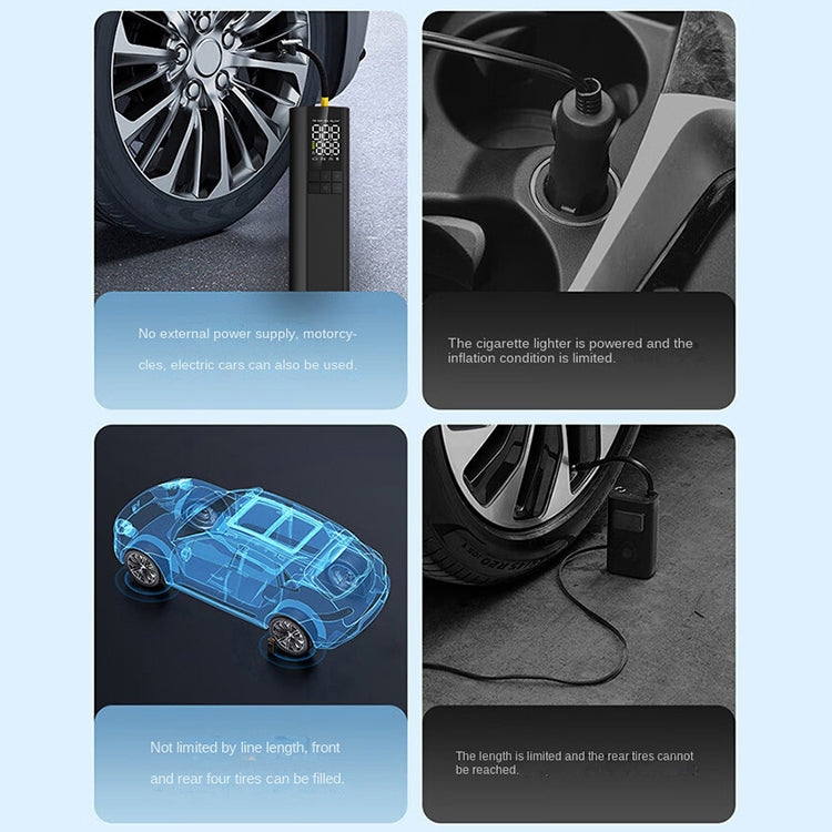 T7 Car Digital Display Portable Smart Electric Air Pump, T7