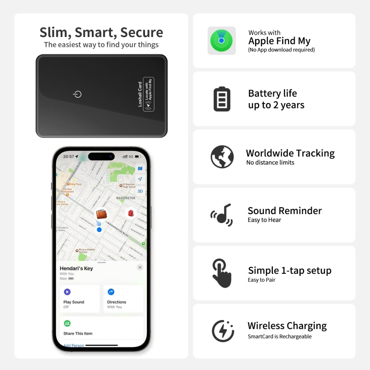 F9 Mirror Surface Ultra-thin Card Type Location Tracker Anti-lost Device, F9