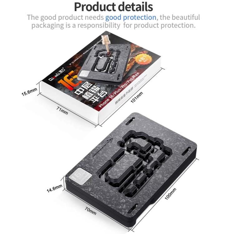 Qianli 4 in 1 Magnetic Middle Layer BGA Reballing Platform for iPhone 16 Series, Qianli for iPhone 16 Series