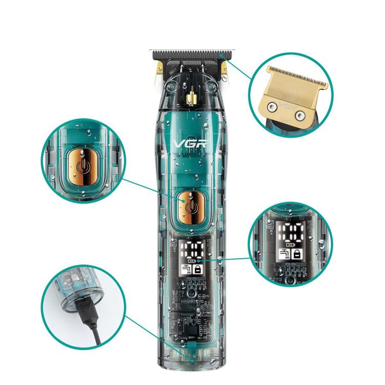 VGR V-961 IPX7 LED Digital Display USB Electric Hair Clipper, V-961