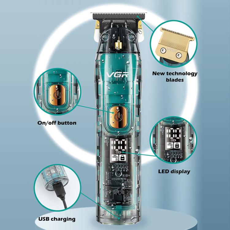 VGR V-961 IPX7 LED Digital Display USB Electric Hair Clipper, V-961