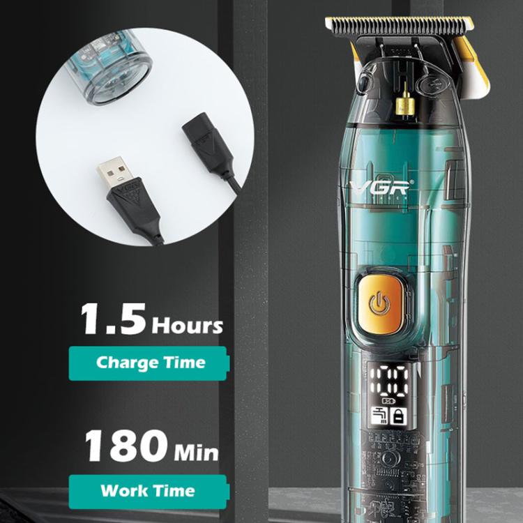 VGR V-961 IPX7 LED Digital Display USB Electric Hair Clipper, V-961