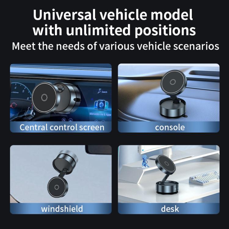 Q12 Foldable Vacuum MagSafe Magnetic Suction Cup Phone Holder, Q12(Black)
