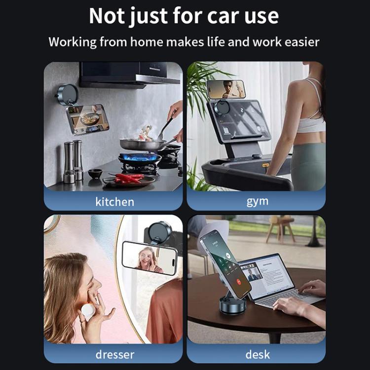 Q12 Foldable Vacuum MagSafe Magnetic Suction Cup Phone Holder, Q12(Black)