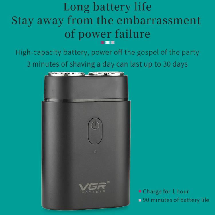 VGR V-341 Rotating 2 Cuttter Head Portable Electric Shaver, V-341