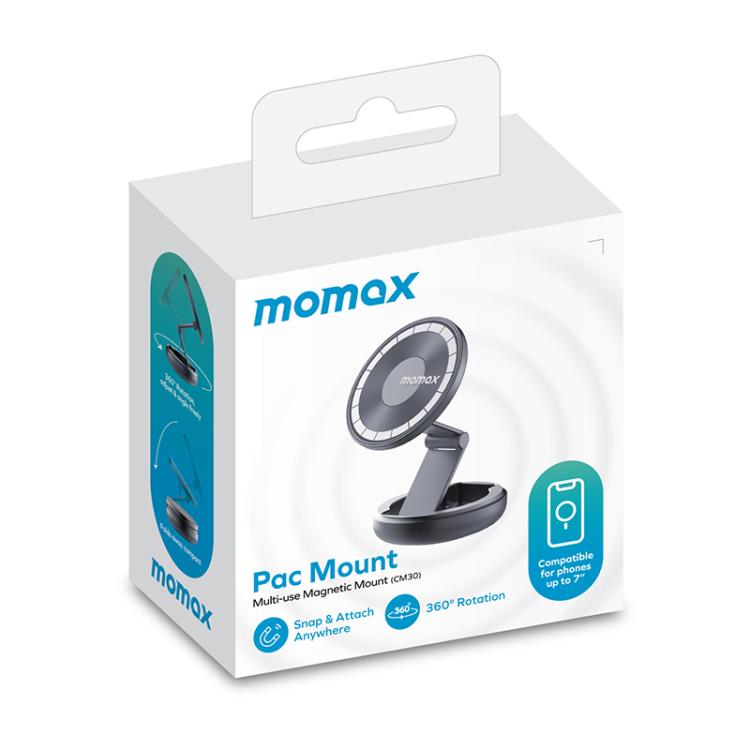 MOMAX CM30 Pac Mount Universal Transparent Magnetic Rotating Car Holder, CM30 (Titanium Gold)