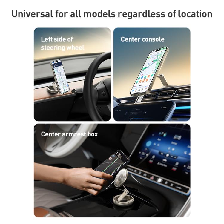 MOMAX CM30 Pac Mount Universal Transparent Magnetic Rotating Car Holder, CM30 (Titanium Gold)