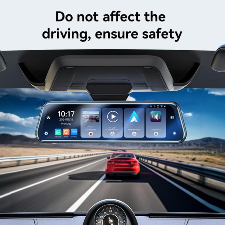 Yesido KM24 9.66 inch HD Image Reversing Assist CarPlay Streaming Rearview Mirror Dash Cam, KM24