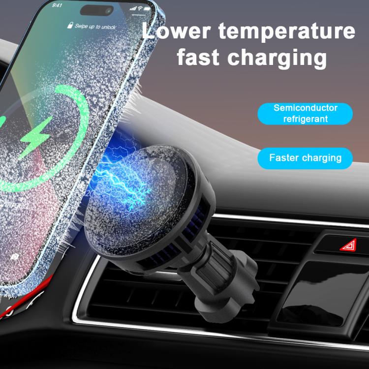 Q7 RGB Semiconductor Heat Dissipation 15W Car Wireless Charger Phone Holder, Q7