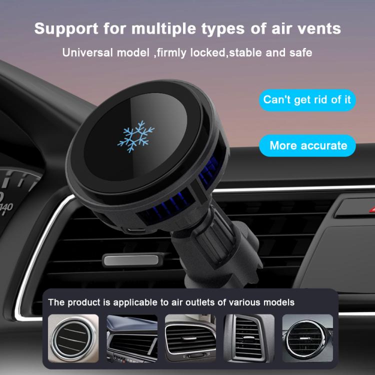 Q7 RGB Semiconductor Heat Dissipation 15W Car Wireless Charger Phone Holder, Q7