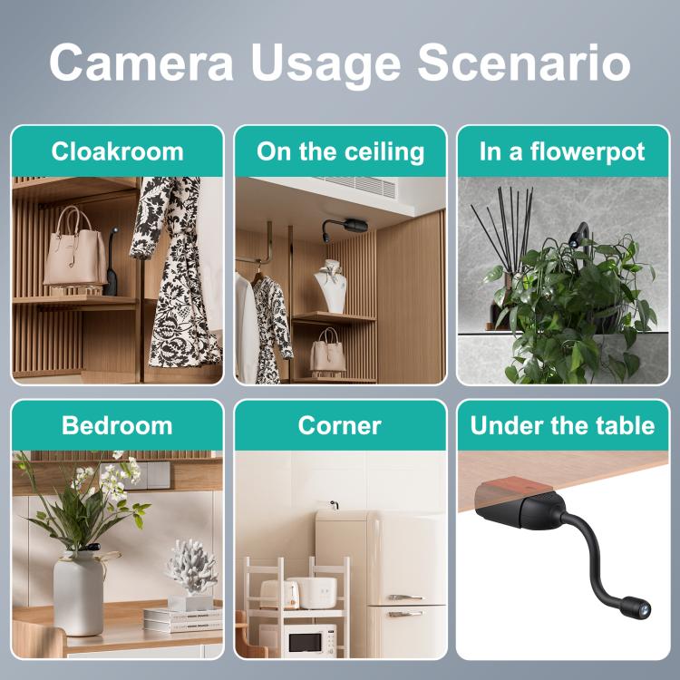 QJ700 1080P HD WiFi Panoramic 360-degree Snake Tube Camera, Support Motion Detection