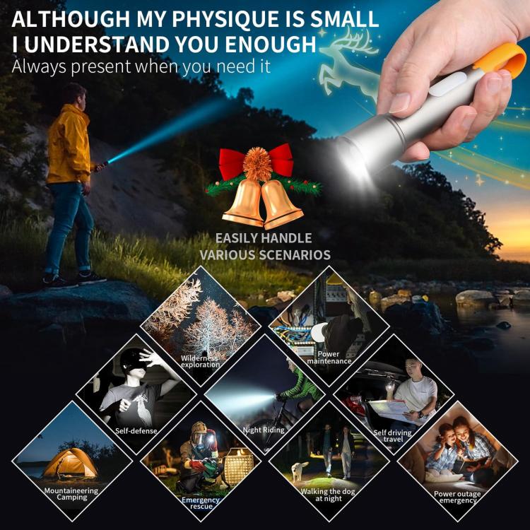 X723 Aluminum Alloy Outdoor White Laser Wick Zoom Waterproof Flashlight, X723