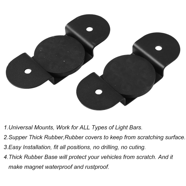 Universal Magnetic Base Powerful Mount Bracket Sucker Holder Roof / Hood LED Light Bar Offroad, LPF022-BK