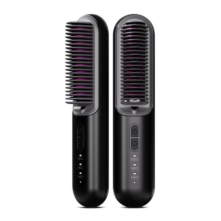 K-SKIN KD382S Negative Ion Hair Care Type-C Wireless Hair Straightening Comb, KD382S (Black), KD382S (Purple)