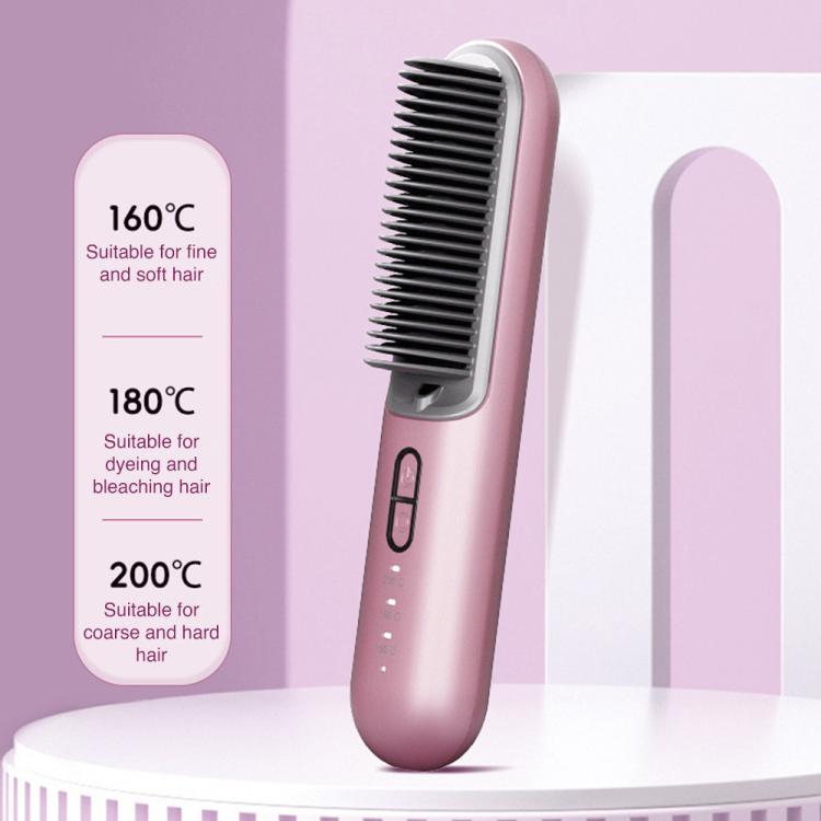 K-SKIN KD382S Negative Ion Hair Care Type-C Wireless Hair Straightening Comb, KD382S (Black), KD382S (Purple)