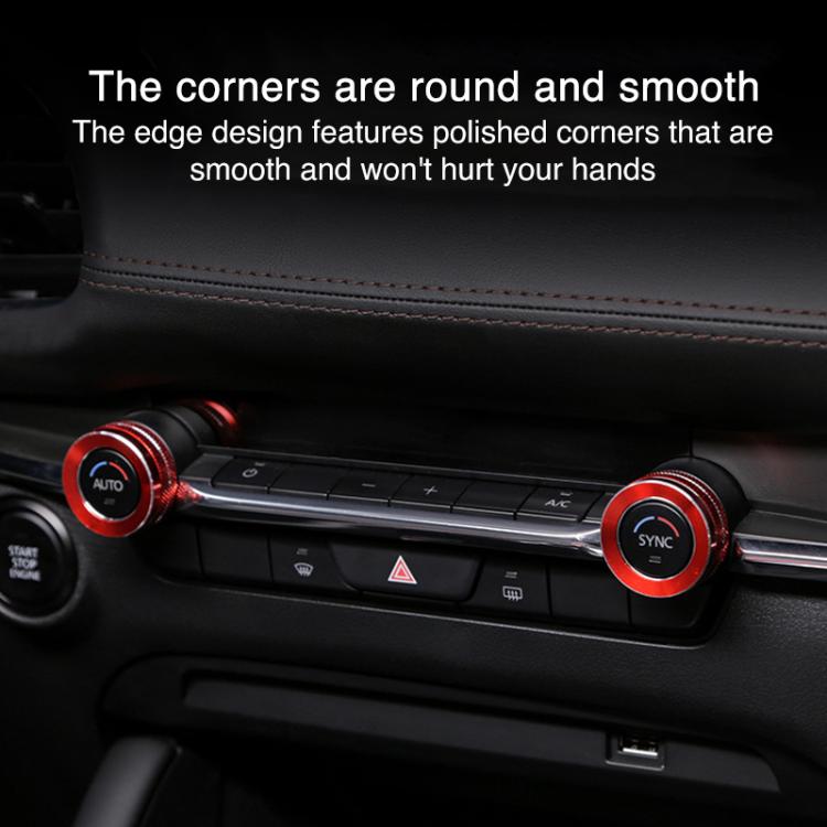 2pcs Multimedia / Central Control Knob Metal Decorative Ring, For Mazda Axela CX-30 2020-2022