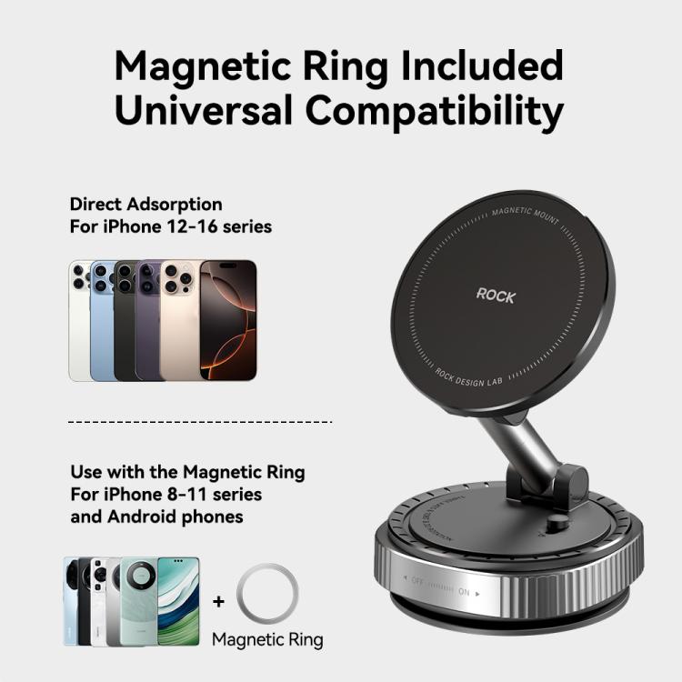ROCK Q16 RPH1016 Car Electric Vacuum Suction Cup Magnetic Phone Holder, Q16 RPH1016