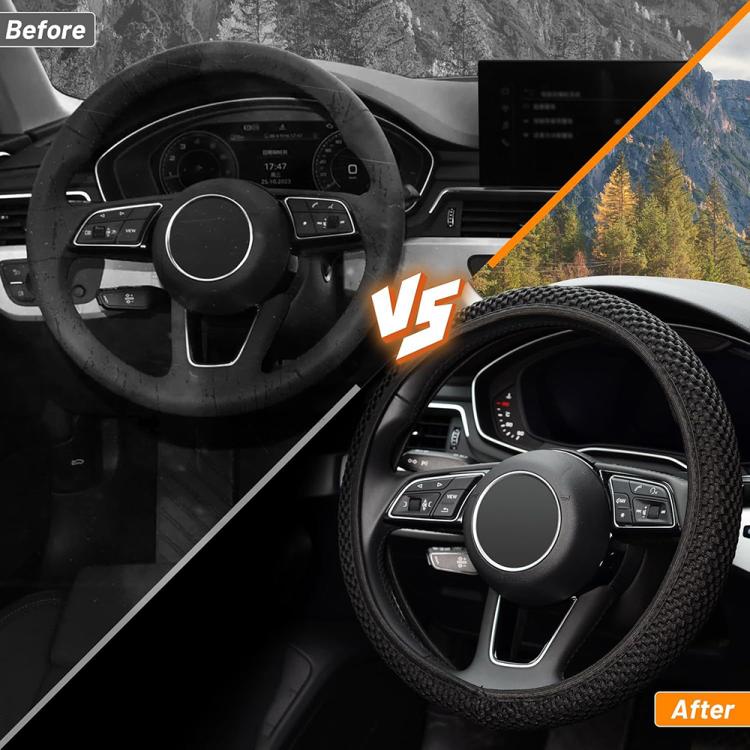 Breathable Mesh Elastic Car Universal Anti-skid Steering Wheel Cover, Diameter: 38cm