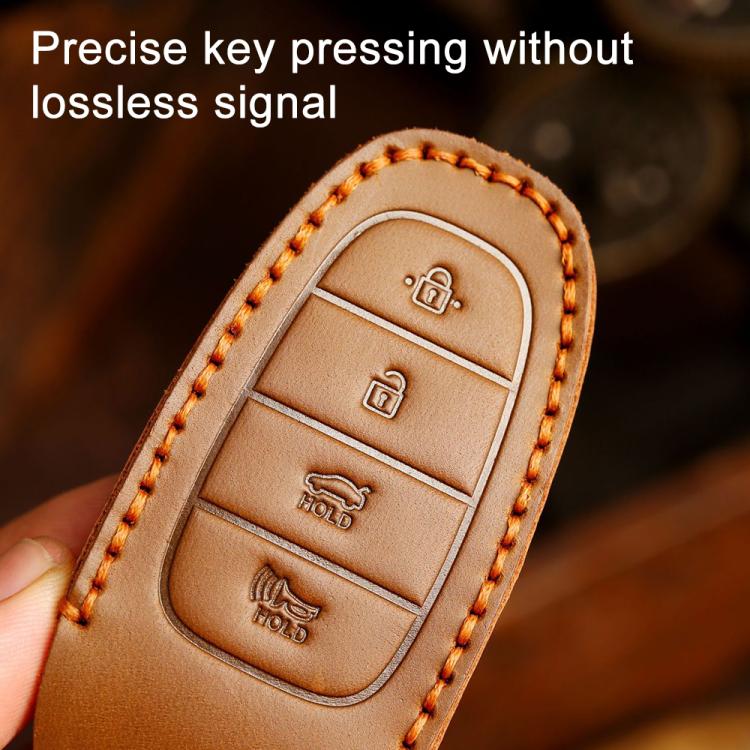 For Hyundai Staria / Sonata 3-button B121 Crazy Horse Cowhide Car Key Protection Cover, For Hyundai Staria 3-button, For Hyundai Staria / Sonata 3-button