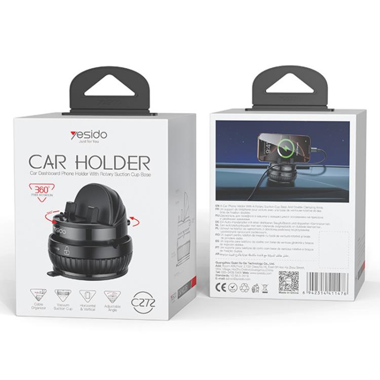 Yesido C272 360 Degree Rotating Car Center Console Phone Holder, C272