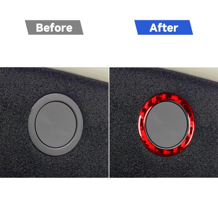 For Tesla Model 3 2023- Carbon Fiber Car Trunk Button Frame Decorative Sticker, Car Trunk Button Frame