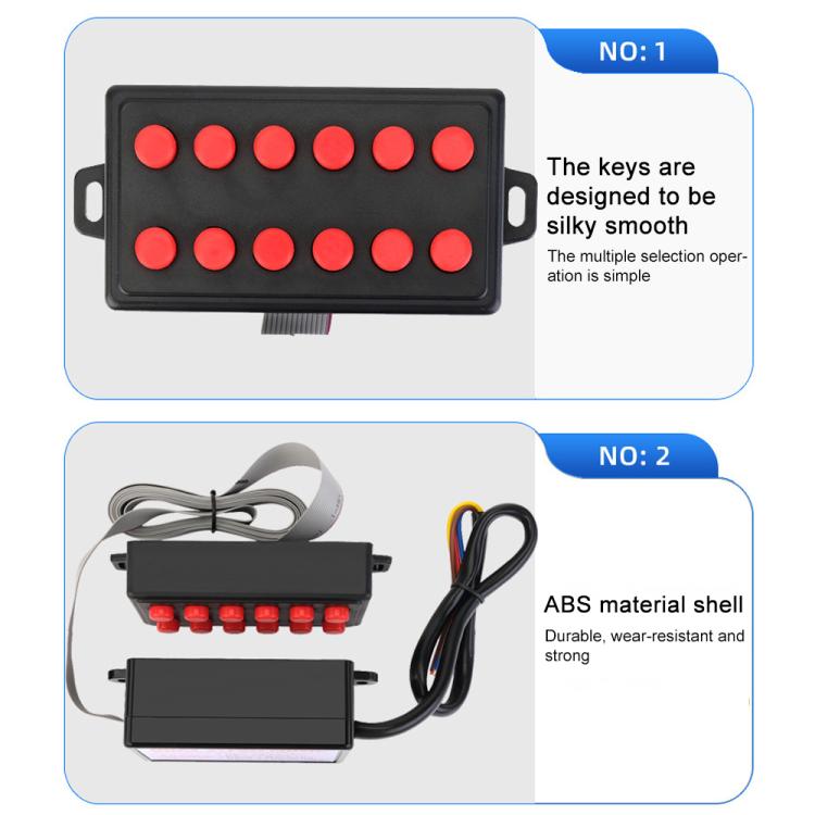 12V / 24V Universal Car Horn Controller 12 Sound Effects Sound Control Speaker, with Button, 12 Sound, with Button