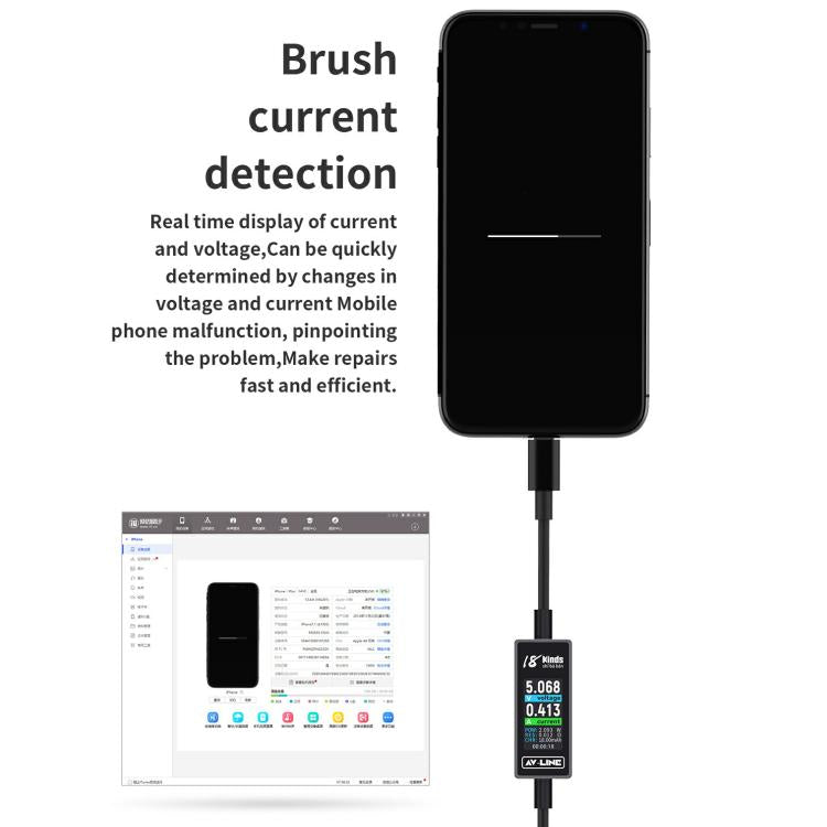 18 Kinds AV-Line 2.0 1.2m Intelligent Detection Charging Data Cable, USB to  8 Pin, USB to Type-C