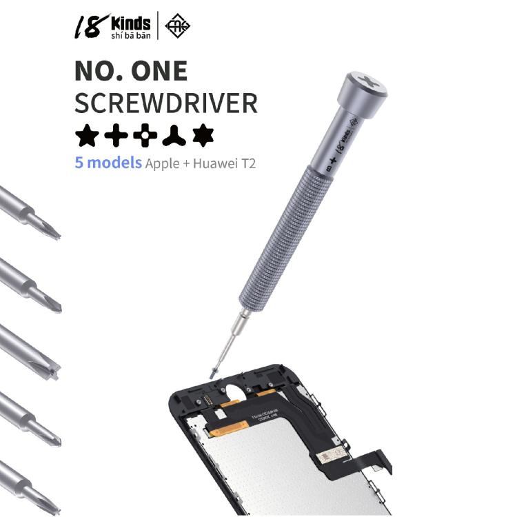 18 Kinds Precision Magnetic Super Hard Screwdriver, A Pentalobe, B Phillips, C External Cross, D Tri-Wing, E Allen