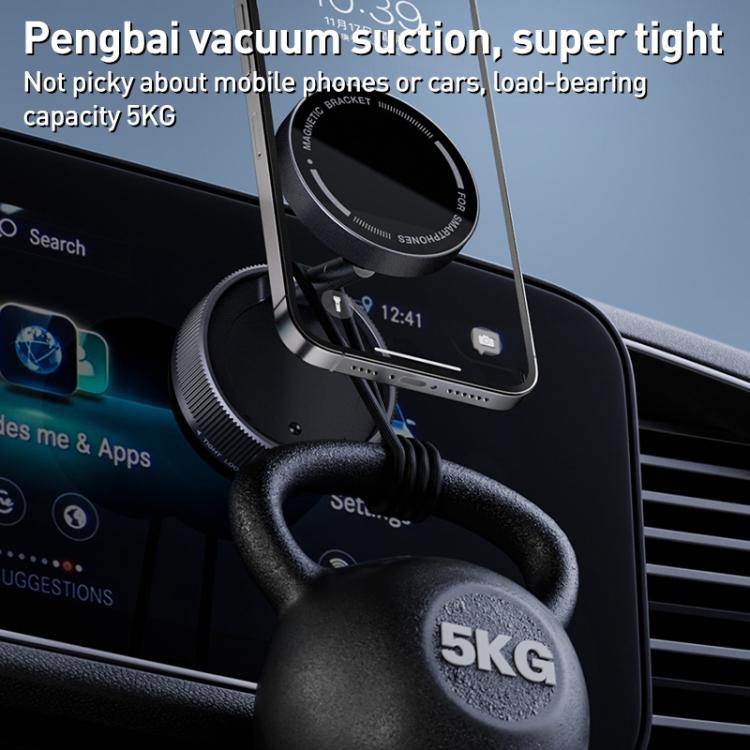 K10A Three-axis Folding Vacuum Adsorption Magnetic Car Phone Holder, K10A (White), K10A (Black)