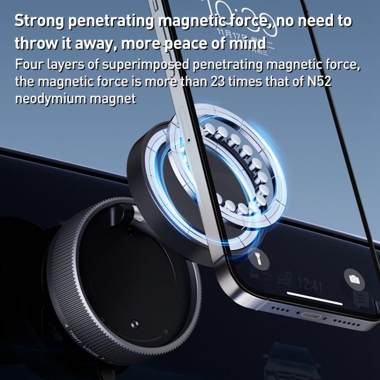 K10A Three-axis Folding Vacuum Adsorption Magnetic Car Phone Holder, K10A (White), K10A (Black)