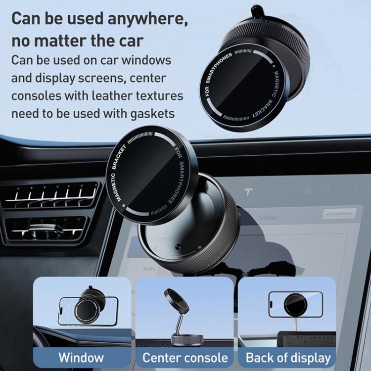 K10A Three-axis Folding Vacuum Adsorption Magnetic Car Phone Holder, K10A (White), K10A (Black)