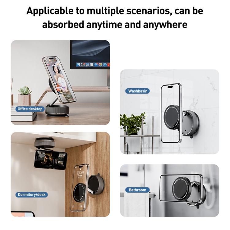 K10A Three-axis Folding Vacuum Adsorption Magnetic Car Phone Holder, K10A (White), K10A (Black)