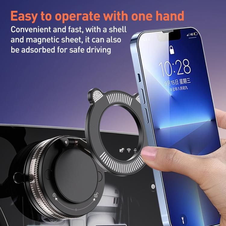J33 Vacuum Adsorption Magnetic Car Phone Holder, J33 (Black), J33 (White)