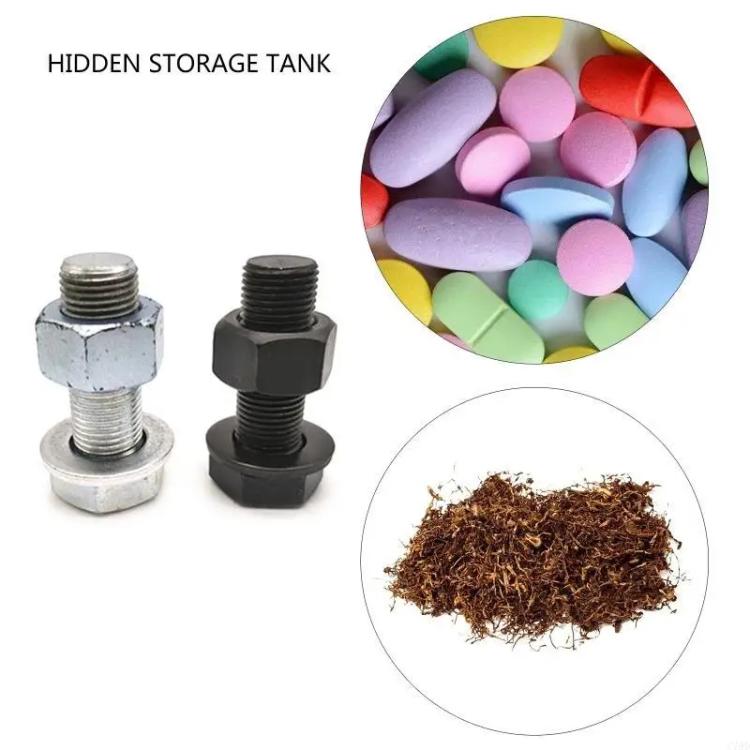 Hexagonal Washer Metal Screw Medicine Storage Tank Travel Capsule Pill Storage Box, Hexagonal Washer Screw Pill Storage Tank