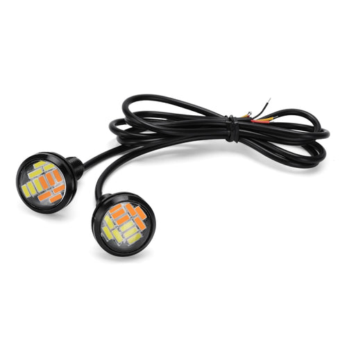 10 PCS 23mm 12LEDs SMD-4014 DC9-80V Motorcycle Eagle Eye Light, 12LEDs SMD-4014, 12LEDs SMD-4014(White Light)
