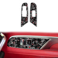 2pcs/Set Forged Gold Foil Carbon Fiber Car Window Lift Decorative Sticker for Chevrolet Corvette C8 2020-, Left Driver, Window Lift, Left Driver