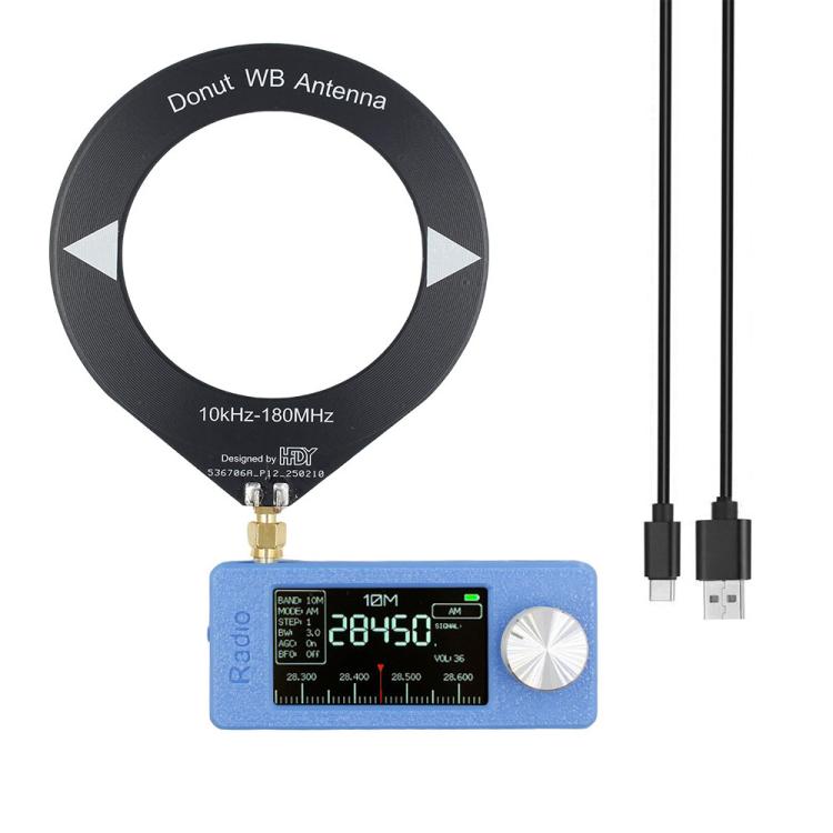 SI4732 1.9 inch IPS Display Portable Radio 0.5-108 MHz LSB USB AM FM Pocket Mini Radio, Telescopic Antenna + USB, Black Round Antenna + USB, Red Round Antenna + USB, Blue Round Antenna + USB