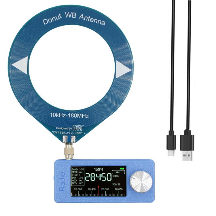 SI4732 1.9 inch IPS Display Portable Radio 0.5-108 MHz LSB USB AM FM Pocket Mini Radio, Telescopic Antenna + USB, Black Round Antenna + USB, Red Round Antenna + USB, Blue Round Antenna + USB