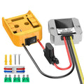 For DeWalt 20V Lithium Battery Switch Button Adapter Converter and 12V / 20A Voltage Regulator Kit, With Fuses