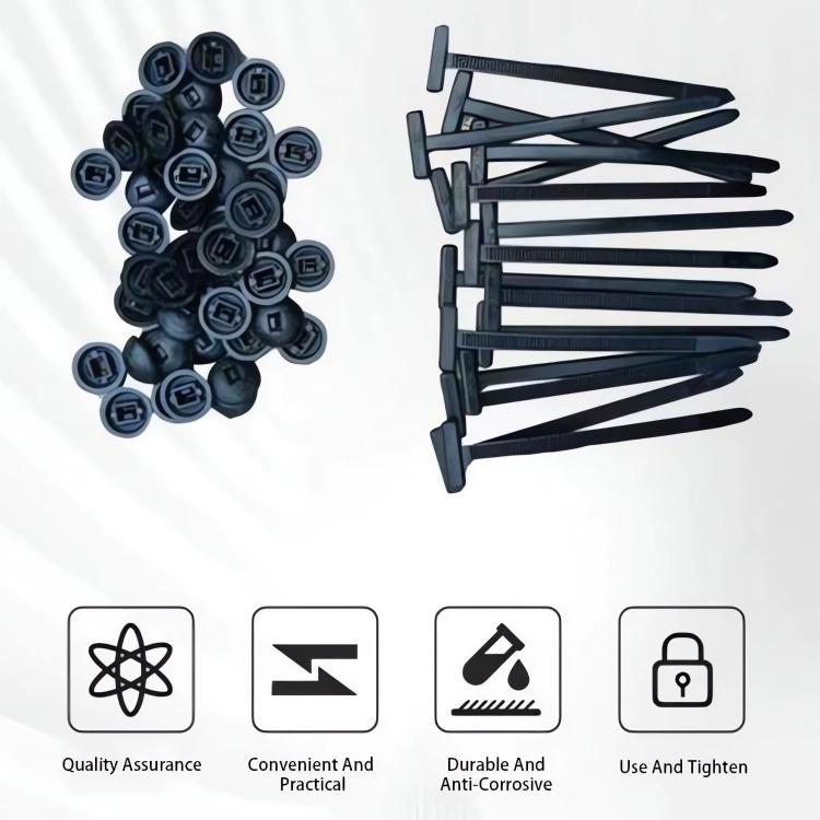100pcs / Pack PP Universal Cable Tie Buckle, 100pcs / Pack