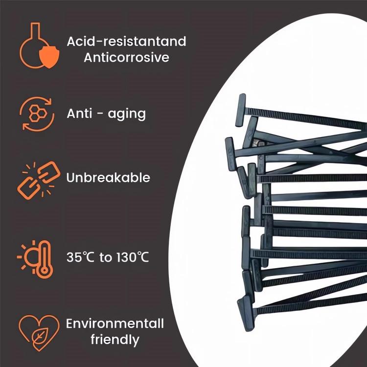 100pcs / Pack PP Universal Cable Tie Buckle, 100pcs / Pack