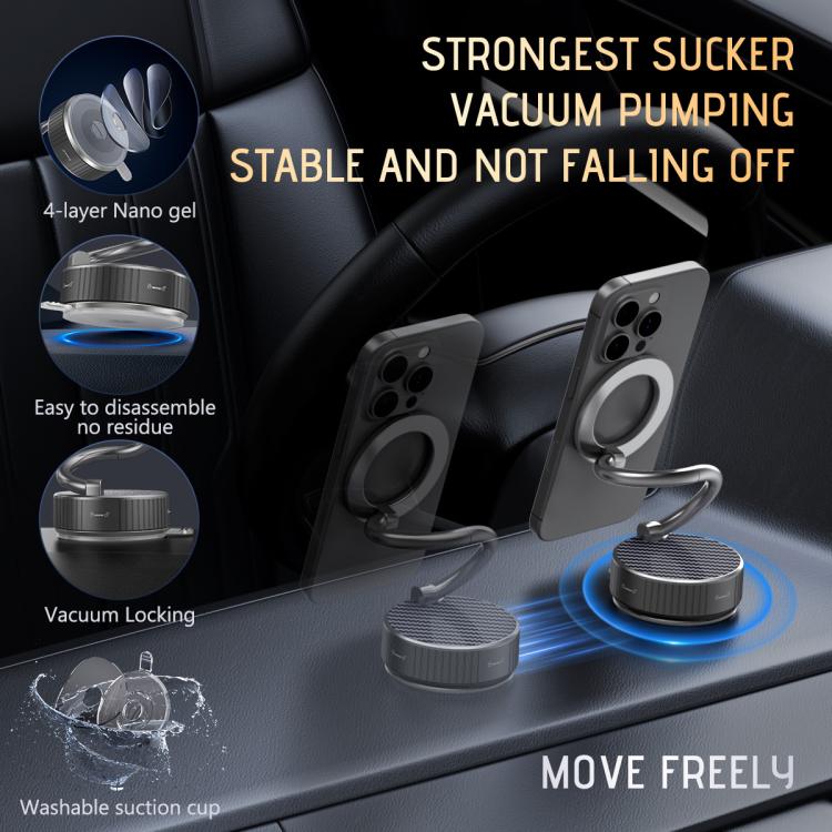 H3 Folding Vacuum Adsorption Magnetic Car Phone Holder, H3