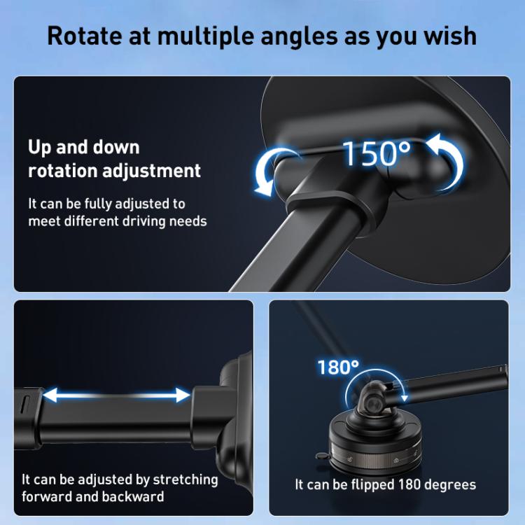 J34 Retractable Vacuum Adsorption Magnetic Car Phone Holder, J34
