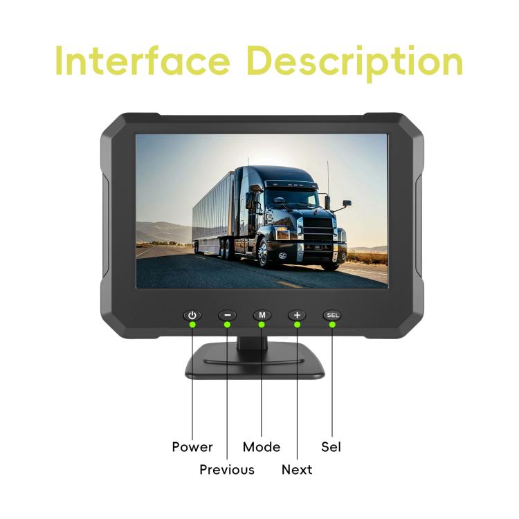 5 inch Digital Wired 1 to 1 Reversing Display Screen Car Central Control Machine Set, With Europe Short License Plate Holder, With North America Long License Plate Holder