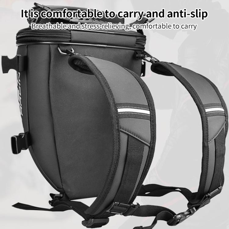 GHOST RACING GR-CWB06 PU Leather Motorcycle Tail Bag Rear Seat Travel Bag Backpack